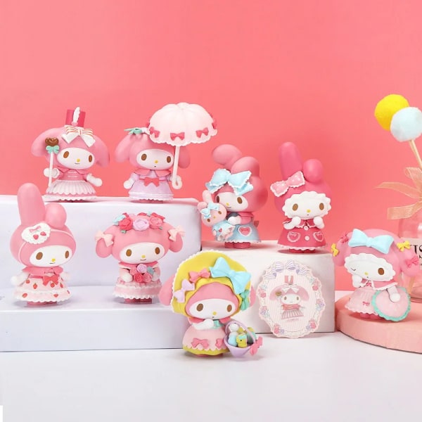 #2 SANRIO Toys My Melody Dolls Kawaii Figurine Blind Box Heminredning Japansk Söt Julklapp Anime Cartoon Collection no box