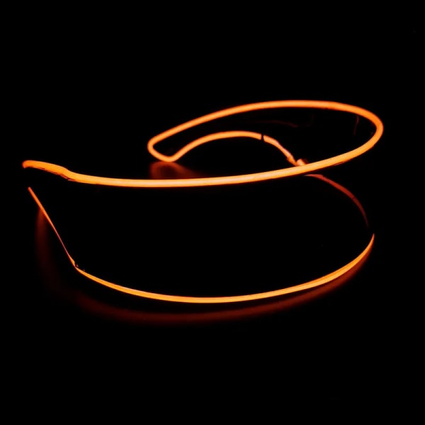 Disco LED Lysande Glasögon LED Glasögon EL Wire Neon Light Up Visir Glasögon Bar Black-orange