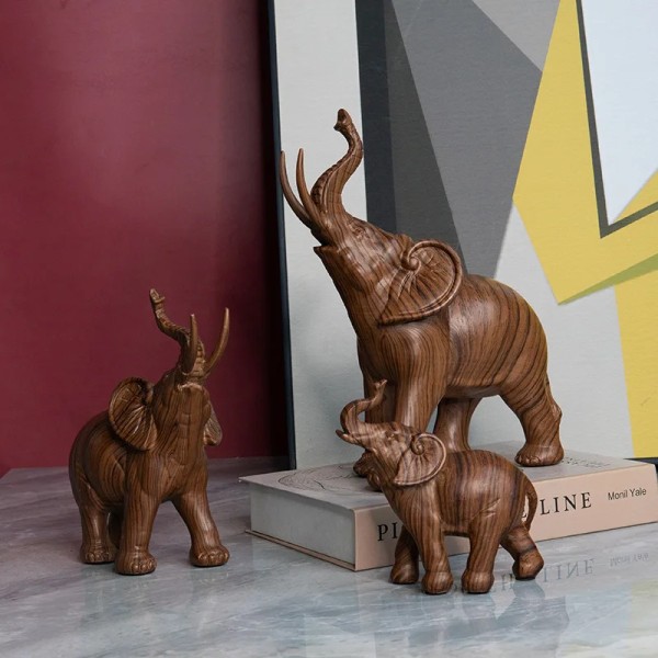 Trä elefant harts hantverk heminredning veranda kontor utställningshall dekorativa ornament staty vardagsrum dekoration
