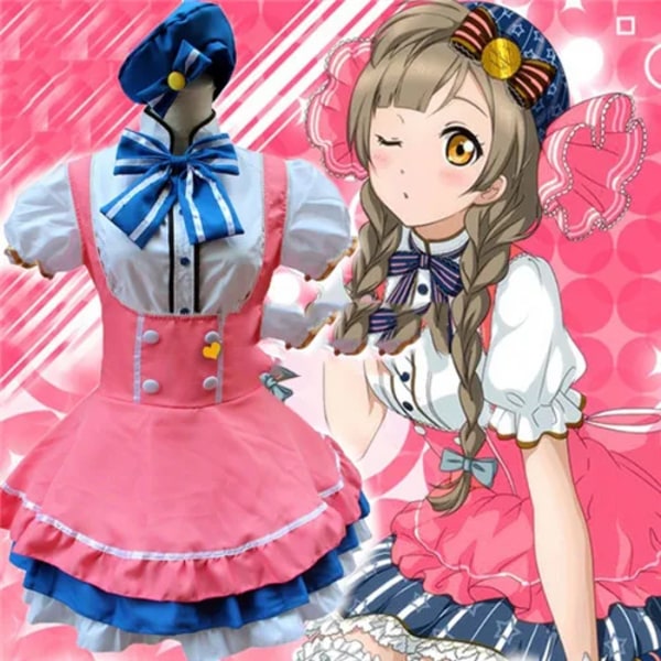 Japansk Anime Love Live Tojo/ Umi/ Eli/ Hanayo/Nico/Rin Candy Maid Uniform Princess Lolita Dress Cosplay Costume Kotori Minami M