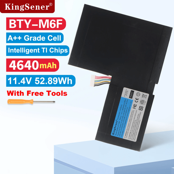 Laptopbatteri KingSener BTY-M6F Laoptop för MSI GS60 2QC 2QE 2PM 2PC 2PL 6QC PX60 6QE 6QD MS-16H2 MS-16H4 11.4V 4640mAh Gratis verktyg