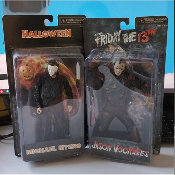 Anime NECA Halloween Michael Myers Jason Voorhees Del 7 The New Blood Action Figure 17cm Collection Modell Leksaker Presenter Michael with BOX