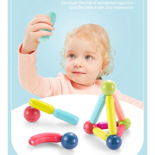 25-140 st Stor storlek magnetisk pinne byggstenar spelmagneter set Barnmagneter för barn Magnetiska leksakstegelstenar plum