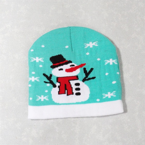 Julstickad mössa Xmas cap tecknat mönster unisex vinter mössa tröja mössa för barn jul nyårsdekorationer 4