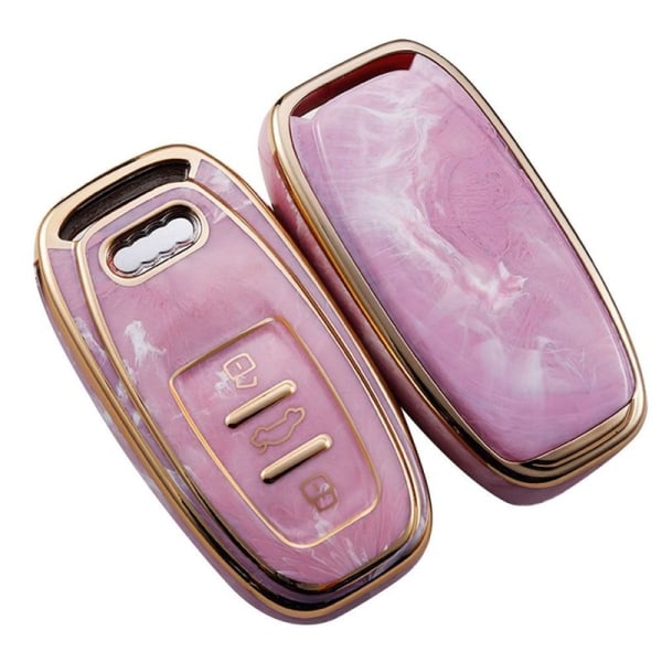 Skyddsskal för bilnyckel för Audi, rosa skal för kvinnor, present till Audi A1, A3, A4, A5, Horizon A7, A8, Q3, Q5, Q7, 2009-2015, inredningstillbehör pink