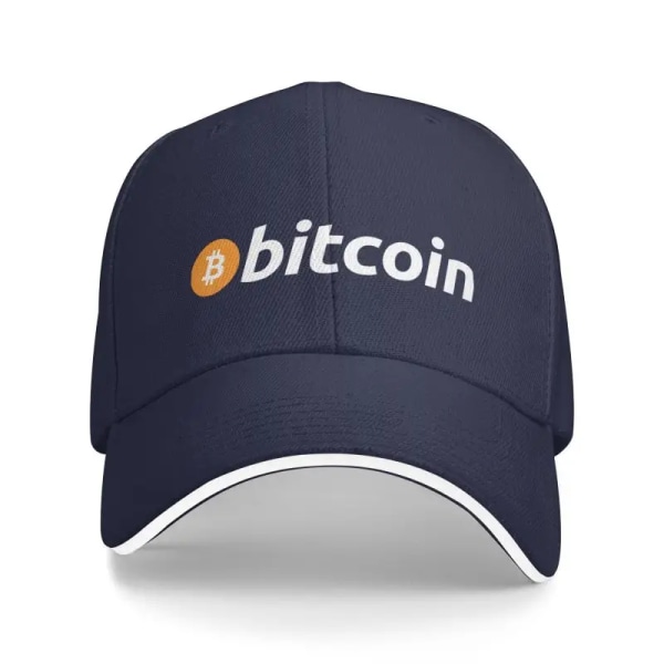 Personlig Bitcoin Original Baseballkeps Solskydd Kvinnor Män Navy Blue