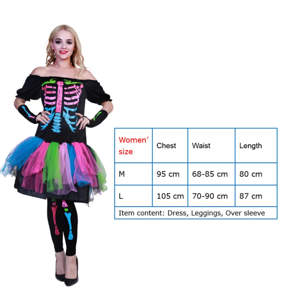 Eraspooky Funky Punky Bones Tutu Dress Halloween kostym För Familj Vuxen/Barn Skelett Jumpsuit Party Grupp Fancy Dress Boys S