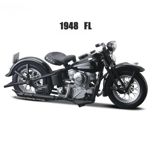 Motorcykelmodell Harley -Davidson 1953 74FL, legeringsleksak, samlarbil, leksaker för pojkar, 1:18 - TOWNES 1948
