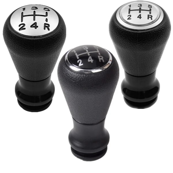 Växelspaksknopp för Peugeot 206 406 Dammskydd Dammskydd Gaiter Collors 5-växlad automatisk stylingtillbehör Silver gear knob