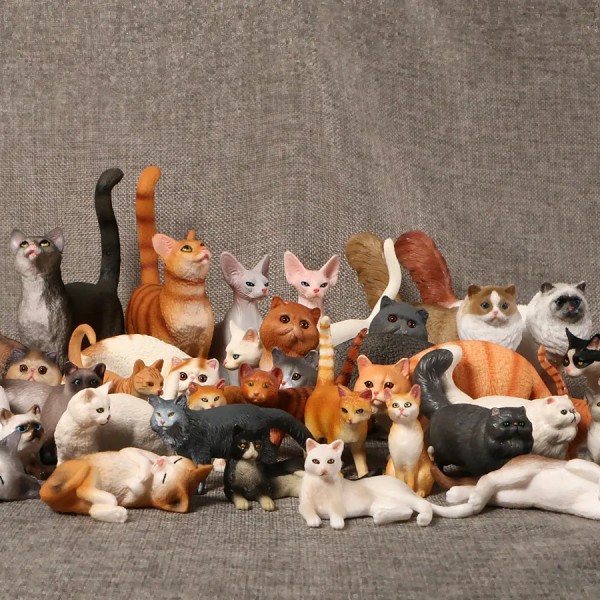 Simulering Kattleksaker Husdjursmodeller Actionfigurer Härliga persiska kattfigurer PVC-modeller Heminredning Tillbehör Barnleksaker