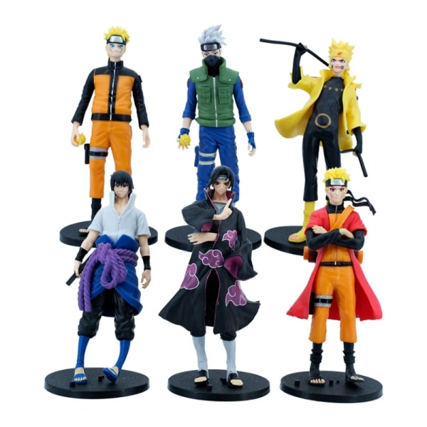 Anime Naruto Shippuden Uchiha Itachi Sasuke Hidan Kakashi Cartoon Figurine Action Figur PVC GK Staty Modell Leksak Present för barn