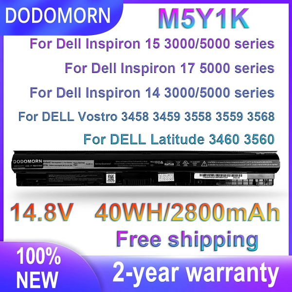 Laptopbatteri DODOMORN Ny M5Y1K för Dell Inspiron 15 3000 Series 15-3551/3552/3567 15 5000 Series 5551/5552/5555/5558/5559 I lager Laptops before 2018