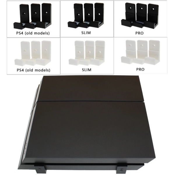 För Sony PS4 Slim Pro Bracket 3D Print Wall Controller Hållare Konsol Ställ Värd Rack Spelförvaringsfäste Tillbehör white 3