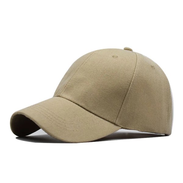 Ren färg Baseball Cap Vuxna Barn Cap Snapback Hat Polyester grossist Khaki