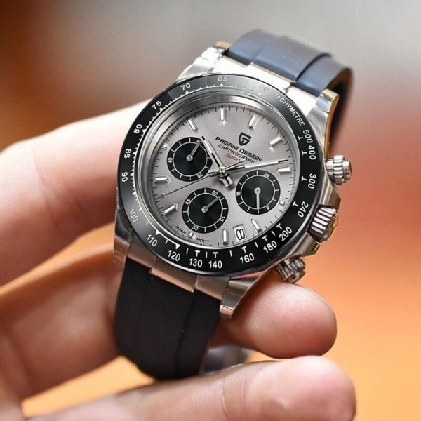 2023 PAGANI DESIGN Watch Herr Quartz Top Märke lyx Automatisk Date Armbandsur för män Vattentät Sport Chronograph Clock Mans Silver black