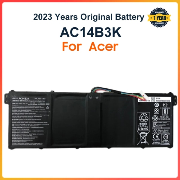 Laptopbatteri AC14B3K för Acer Aspire R5-571T R5-571TG S14 CB3-511 Swift 3 SF314-51 R 11 R3-131T S14 15,2V 3220mAh