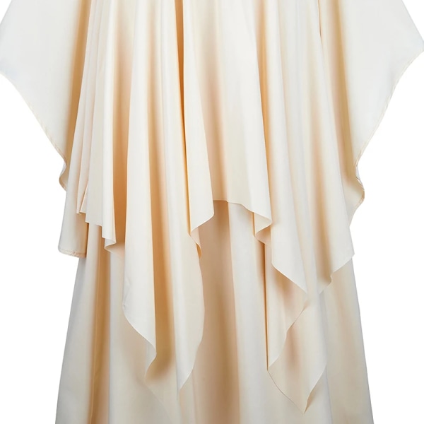 Medeltida klänning för kvinnor piratkostym viktoriansk klänning i stora storlekar Off Shoulde långärmad klänning beige XXL