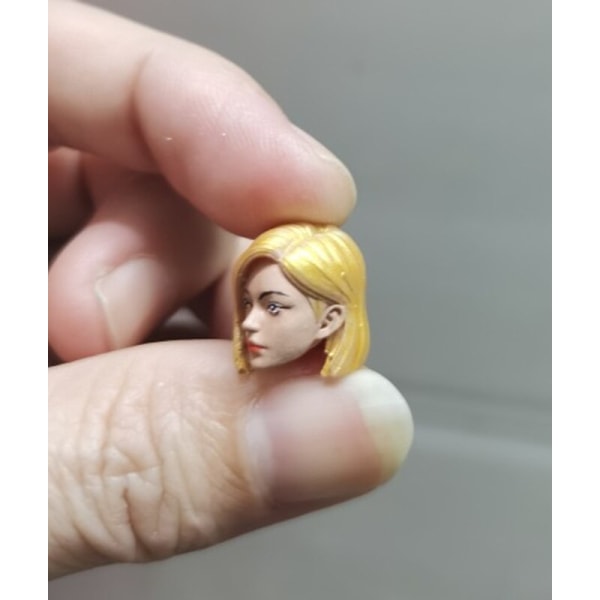 1/18 Scale Mary Fighter Girl Head Sculpt Yellow Hair Passar för 3,75'' kvinnlig actionfigurkropp 3\,