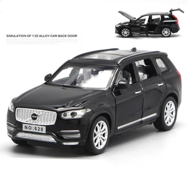 Samlingsleksak i metall för barn, bilmodell, hög simulering, Volvo XC90 SUV, 1:32 Black