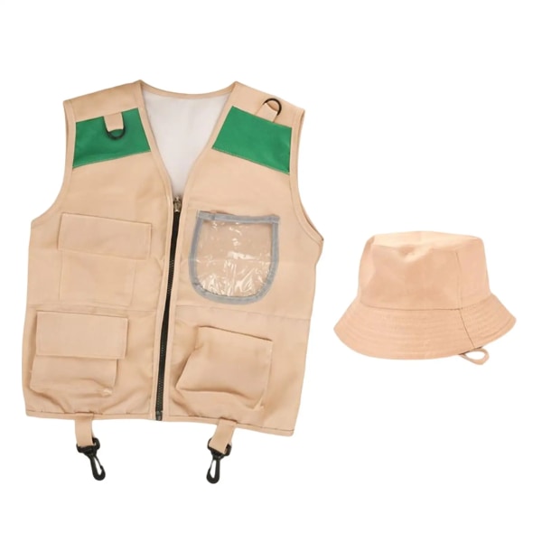 Kids Explorer Costume Nature Adventures Kostym Party Favors med fickor Klä upp lastväst och set för campingutforskning