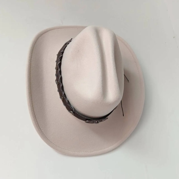 9 cm bred brättad västerländsk cowboyhatt för män Vintage Fascinator Cowgirl Jazzhatt Cloche Church Kepsar Sombrero Hombre Type 4