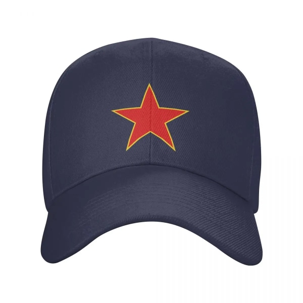 Punk Socialist Jugoslavia Star Baseball Cap Herr Dam Andas jugoslaviska flaggan Navy Blue