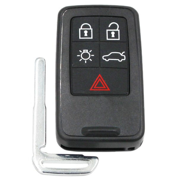 Intelligent bilnyckelskal med 5/6 knappar, cover till Volvo S60, S80, V60, V70, XC60, XC70, Insticksnyckel ej skuren 5 Buttons