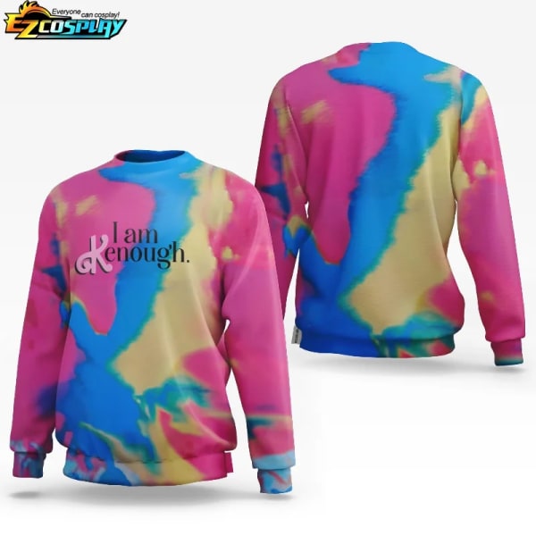 I am Kenough Hoodie Ken 3D Tie Dye Printing Hoodie Hoodie Unisex Zip Up Hoodie Sweatshirt Pullover A 4XL