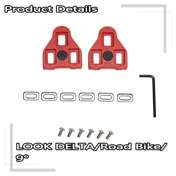 BUCKLOS Road Bike Cleat 0 Degree 9 Degree Cykelsko Clest Speed ​​Cykelpedalklotsar Passar SPD-SL/Look Delta Peloton System FIT-SPD SL