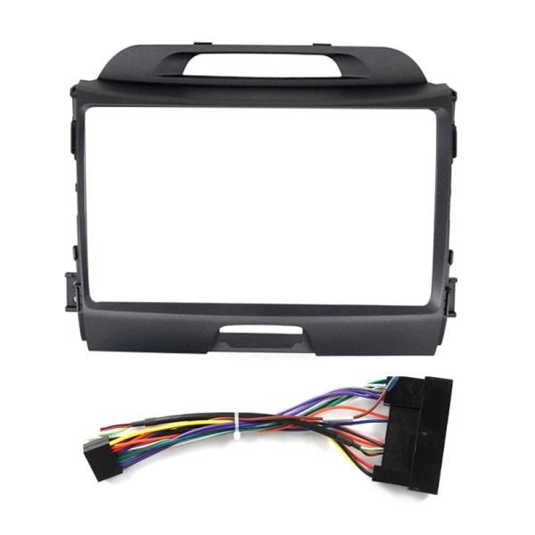 MLOVELIN För KIA Sportage 2010-2015 Panel Power-kabel För 9-tums 2 Din Android-värd Enhet Bilradio Fascia Ram Trim Kit Frame