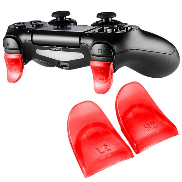 Tv-spelstillbehör för PS4 Controller Gamepad L2R2 Triggerknappar L2 R2 Extenders Silikonlock Red