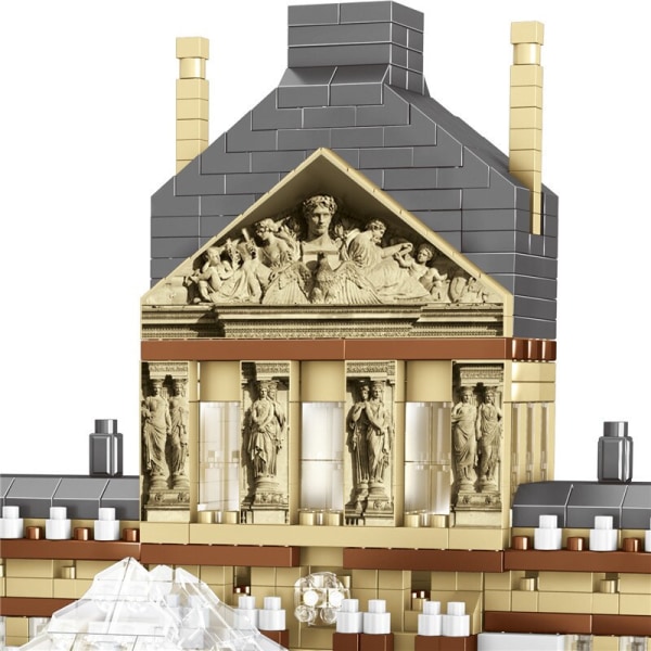 3377 st Paris Louvren Museum 3D-modell byggstenar World Architecture Mini DIY Diamond Micro Blocks Tegelstenar Leksaker för barn 3377pcs