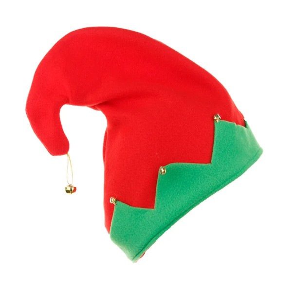 Cap plysch gjord med metallklockdekoration till jul Tomtens hjälphattar Kepsar i starkt kontrasterande färger Red for Adults