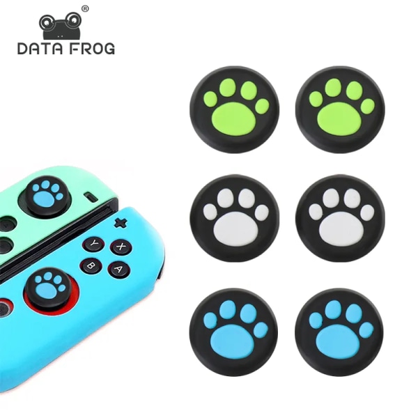 DATA FROG 2 ST Analog tumsticks cap Kompatibel-Nintendo Switch OLED Silikon JoyCad Controller för switchtillbehör 6