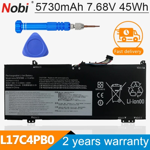 Laptopbatteri Nobi L17C4PB0 L17M4PB2 för Lenovo FLEX 6-14ARR IdeaPad 530S-14IKB 15IKB YOGA 530-14IKB 530S-15IKB 530S-151KB