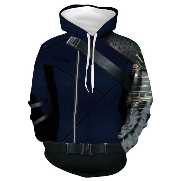 Superhjälte Bucky Barnes Cosplay Kostymer 3d- printed hoodies Falcon Sam Wilson Sweatshirts Jackor Hip Hop Streetwear Dragkedja Toppar B 4XL