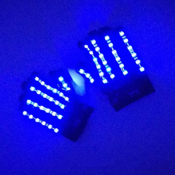 6 färger Musik DJ Party Cosplay Scenframträdande Glödande halvfinger LED-strålar Blue
