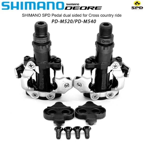 SHIMANO DEORE PD-M520 M540 SPD cykelpedaler Självlåsande pedal med SM-SH51 klosssats set MTB mountainbike originaldelar M520