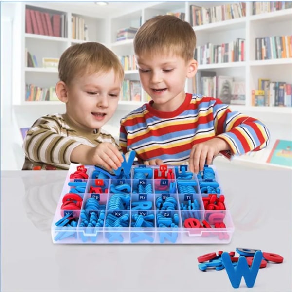 Magnetiska bokstäver 208 st. Stora små bokstäver Skum Alfabet ABC Magneter för Kylskåp Kylskåp Pedagogiska leksaker Set red vowels