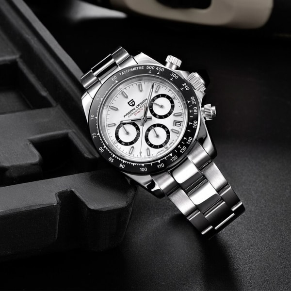 PAGANI DESIGN 2023 Nya Herrklockor Quartz Business Watch Herrklockor Toppmärke Watch Herr Chronograph VK63 Silver White Black