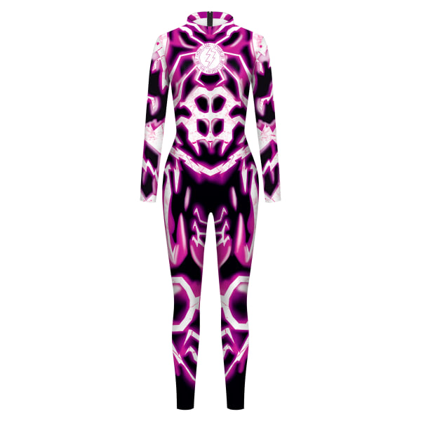 Zawaland Halloween Party Printed Spandex Elastisk Zentai skeleton Body Jumpsuit Cosplay Kostym Catsuit B142-150 M