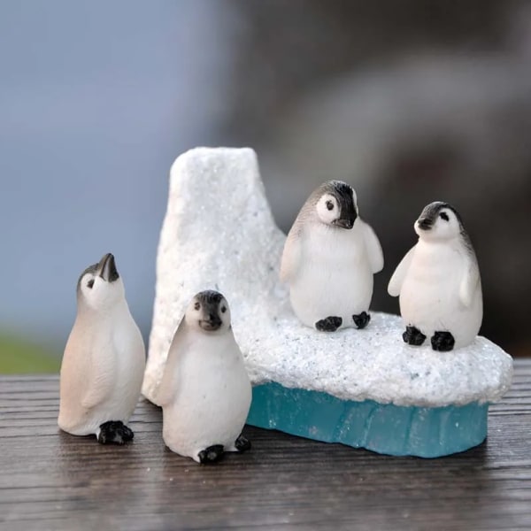 Konstgjord pingvin Isbjörn Isbjörn Mikro Fairy Trädgård Miniatyrfigurer Leksak Present Terrarium Hantverk Desktop Bildekoration
