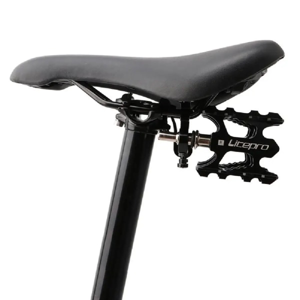 Snabbkopplingsadapter för cykelpedalhållare för Brompton hopfällbar cykel sadelpedaler Montering för MKS EZY Aceoffix cykelpedal black