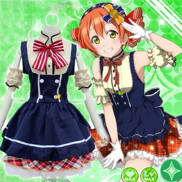 Japansk Anime Love Live Tojo/ Umi/ Eli/ Hanayo/Nico/Rin Candy Maid Uniform Princess Lolita Dress Cosplay Costume Hoshizora Rin L