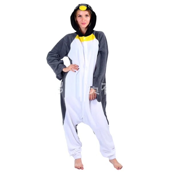 Unisex Perry The Platypus Kostymer Jumpsuit Monster Cosplay Pyjamas Vuxen Pyjamas Djur Sovkläder Rolig vinter Jumpsuit Grey penguin L
