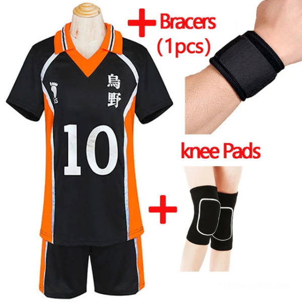 Anime Haikyuu Cosplay Costume Karasuno High School Volleyball Club Hinata Shyouyou Kageyama Tobio Sportswear Tröjor Uniform Y77-Y80-Bracers XL