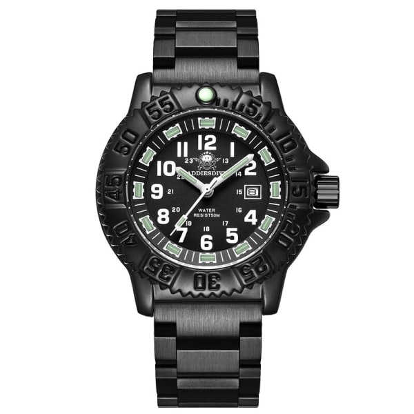 ADDIES Watch Watch för män Lysande rör NATO Nylon Lyxig rostfritt stål Sport herrkvartsklocka Mode Watch Steel strap