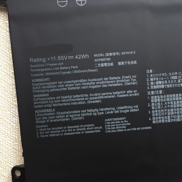 Laptopbatteri C31N1912 B31N1912 För Asus VivoBook 14 E410MA-EK018TS,EK026TS,BV162T,EK017TS,L410MA F414MA E510MA 0B200-03680200