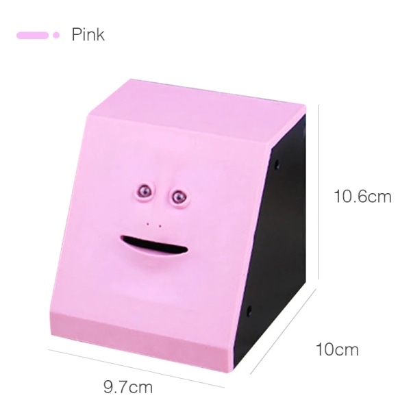 Z20 Face Money Pot Face Bank Money Safe Box Spargrisar Äter Sensor Mynt Box För Pengar Spara Kreativ Säker Spargris Barnpresent pink