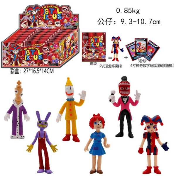 24Pack/ Set The Amazing Digital Circus Figure Card Toy Pomni Jax Kagatha Kinger Caine Kaufmo PVC-modell Dockfigurer Barnpresent